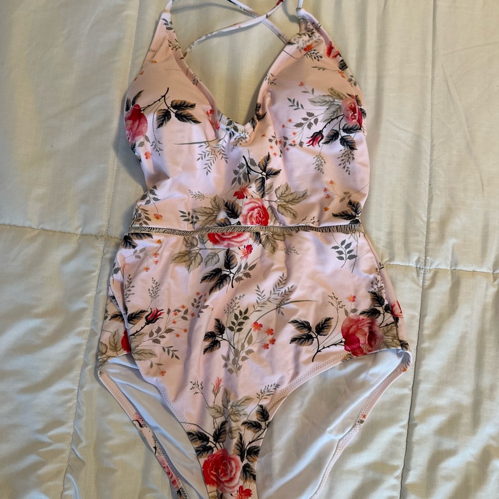 Floral One Piece Swimsuit - Pink